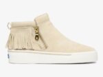 Cooper Suède Suède Keds Sand Met Rits En Franjes