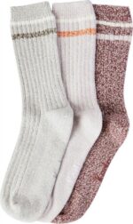 Dames 3 Pk Crew Boot Sokken Mauve Asst Keds