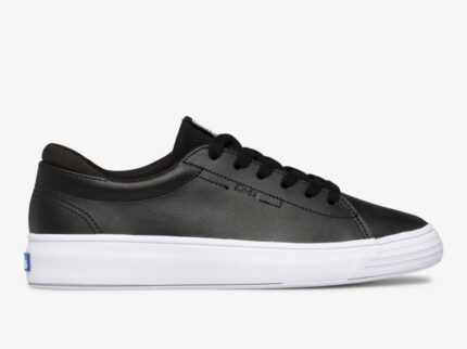 Dames Alley Leer Keds Zwart