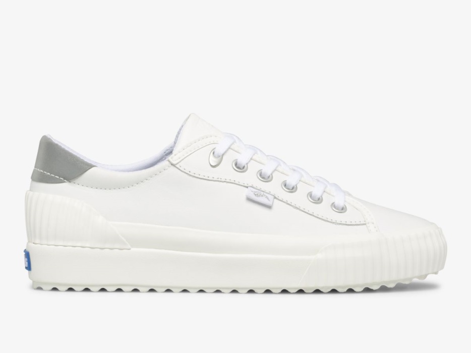 dames_demi_trx_leer_keds_wit_zilver.jpg Dames Demi Trx Leer Keds Wit Zilver - Afbeelding 1