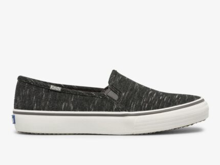 Dames Dubbeldekker Gespikkelde Jersey Houtskool Keds