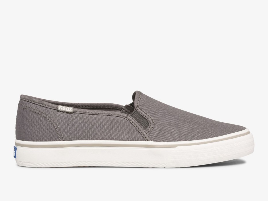 dames_dubbeldekker_wasbaar_canvas_keds_grijs.jpg Dames Dubbeldekker Wasbaar Canvas Keds Grijs - Afbeelding 1