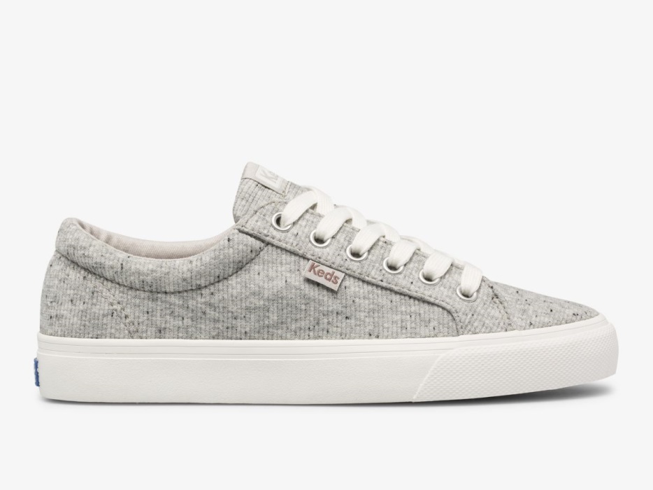 dames_jump_kick_speckle_knit_grijs_keds.jpg Dames Jump Kick Speckle Knit Grijs Keds - Afbeelding 1