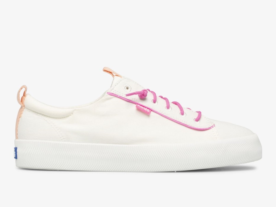dames_kickback_canvas_pop_wasbare_witte_keds.jpg Dames Kickback Canvas Pop Wasbare Witte Keds - Afbeelding 1