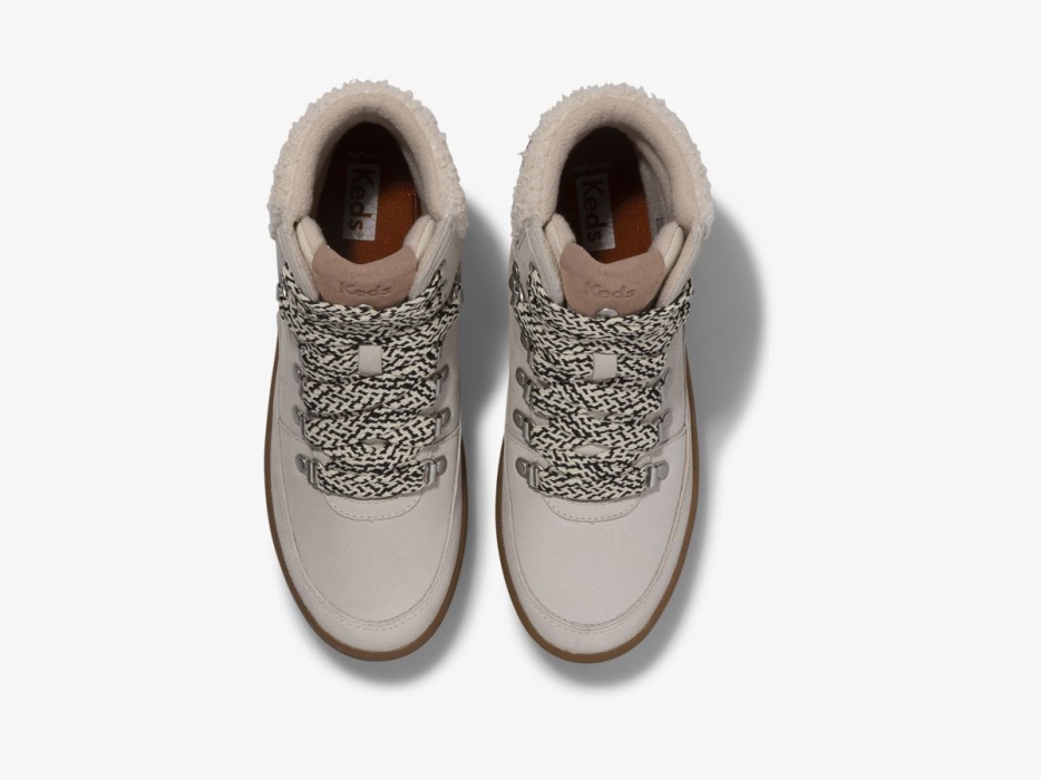 Dames Midland Laars Luxe Leer Faux Shearling En Thinsulatetrade Cream Keds - Afbeelding 4