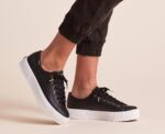 Dames Triple Kick Amp Leer Keds Zwart - Afbeelding 2