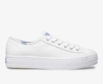 Dames Triple Kick Leer Wit Keds