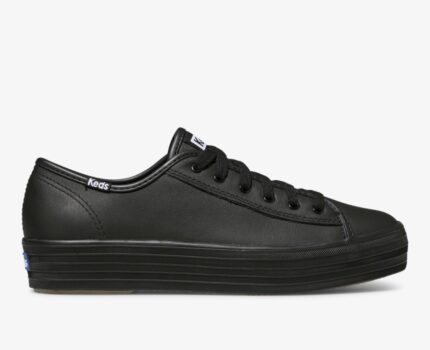 Dames Triple Kick Leer Zwart Keds