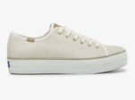 Dames Triple Kick Metallic Geweven Crème Gouden Keds