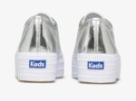Dames Triple Up Metallic Twill Zilver Keds - Afbeelding 2