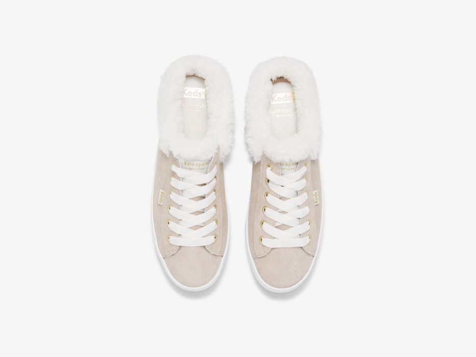 Dames X Kate Spade New York Kickstart Muilezel Bontkraag Glitter Suède Metallic Multi Keds - Afbeelding 3