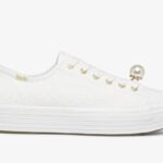 Dames X Ksny Triple Kick Bloemenoog Parels Wit Keds