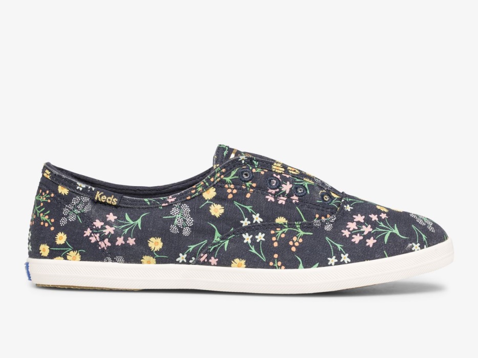 Dames X Rifle Paper Co. Chillax Petite Fleurs Bedrukte Marineblauwe Multikeds - Afbeelding 1