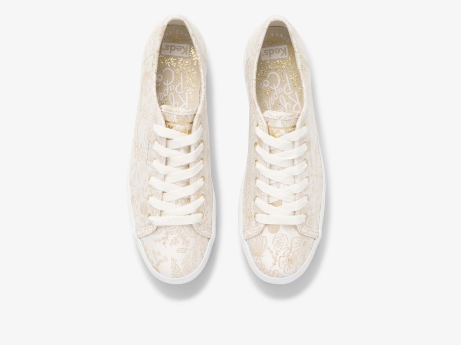 Dames X Rifle Paper Co. Triple Kick Colette Jacquard Ivoor Keds - Afbeelding 3