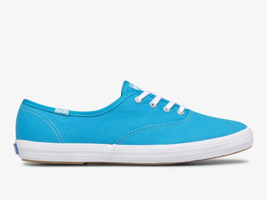dameskampioen_canvas_neon_wasbaar_neonblauw_keds.jpg Dameskampioen Canvas Neon Wasbaar Neonblauw Keds - Afbeelding 1