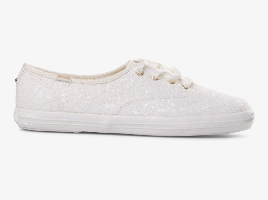 dameskampioen_pailletten_off_white_keds.jpg Dameskampioen Pailletten Off White Keds - Afbeelding 1