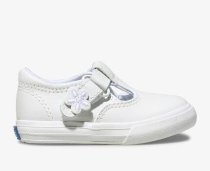 Daphne T-strap Leren Sneaker Voor Grote Kinderen Wit Keds