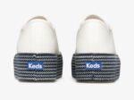 Driedubbele Webbing Canvas Dames Keds Wit Navy - Afbeelding 2