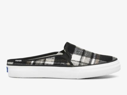 Dubbeldekker Mule Plaid Voor Dames Keds Grijs