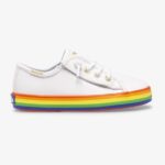 Keds Big Kid's Kickstart Leer Jr Regenboog Wit/regenboog