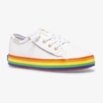 Keds Big Kid's Kickstart Leer Jr Regenboog Wit/regenboog - Afbeelding 5
