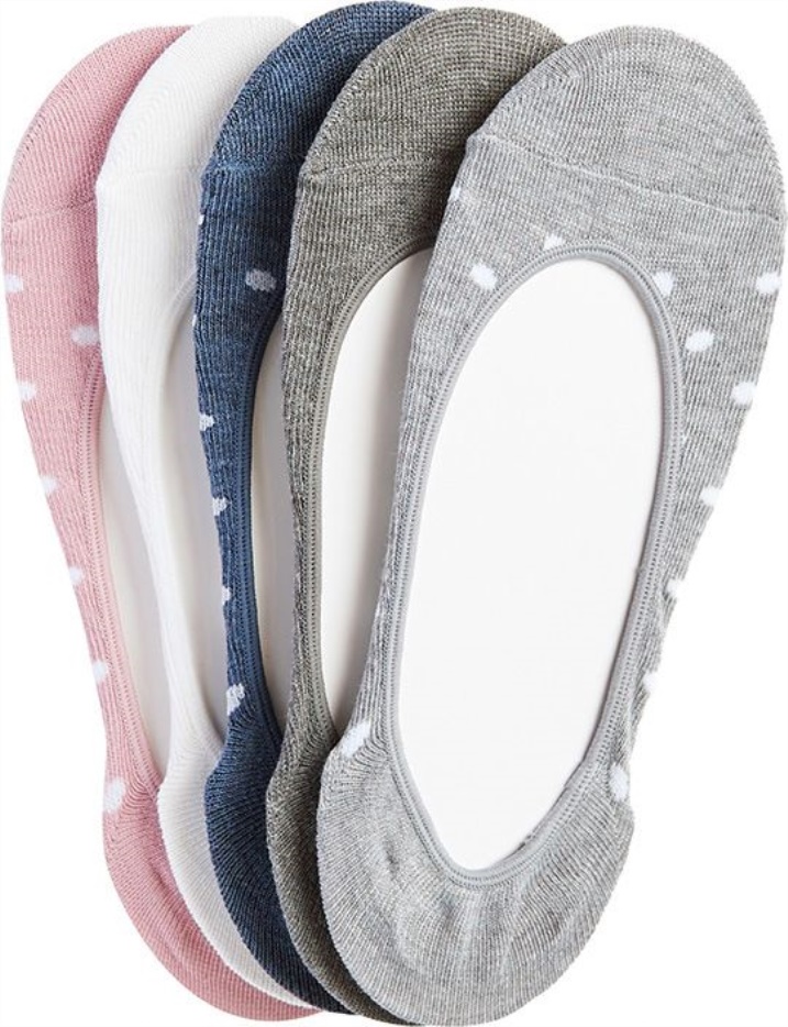 Keds Dames 5 Pk Extra Laag Uitgesneden Voering Sokken Grijs Asst - Afbeelding 1