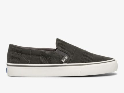 Keds Dames Jump Kick Slip Streep Chambray Houtskool
