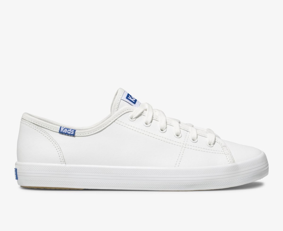 keds_dames_kickstart_leer_wit_blauw.jpg Keds Dames Kickstart Leer Wit/blauw - Afbeelding 1