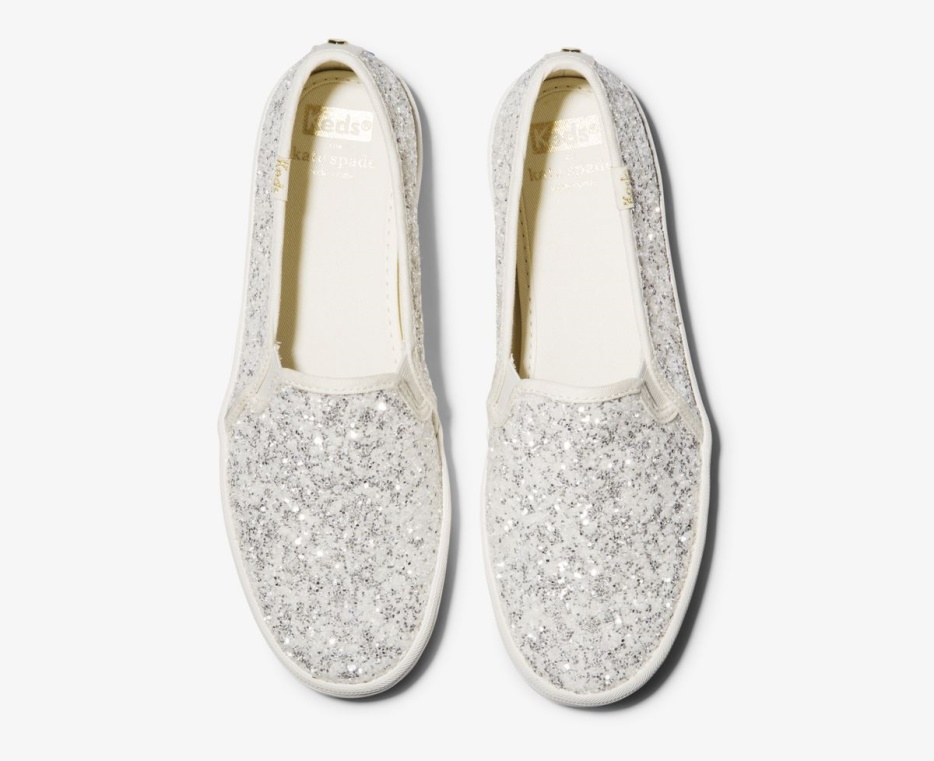 Keds Dames X Kate Spade New York Dubbeldekker Glitter Crème - Afbeelding 3