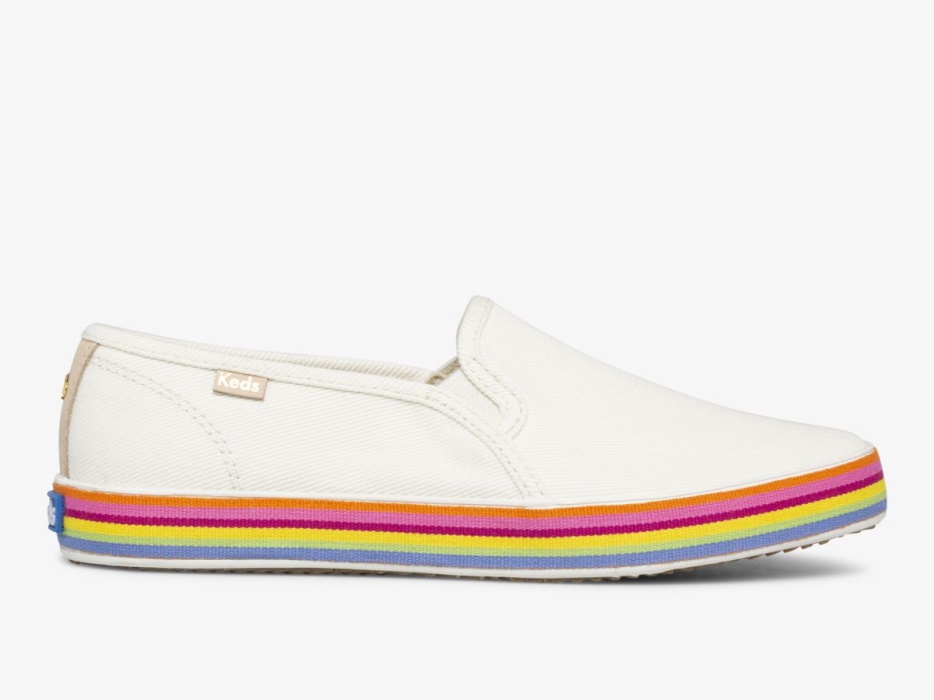 Keds Dames X Kate Spade New York Dubbeldekker Twill Sneeuwwit - Afbeelding 1