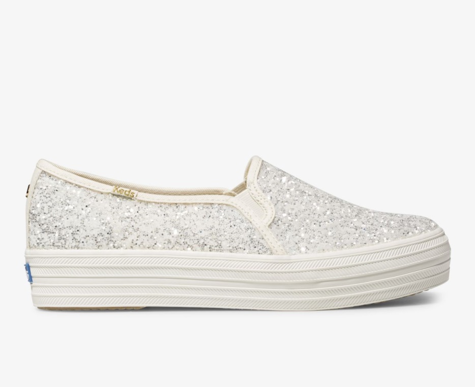 Keds Dames X Kate Spade New York Triple Decker Glitter Crème - Afbeelding 1