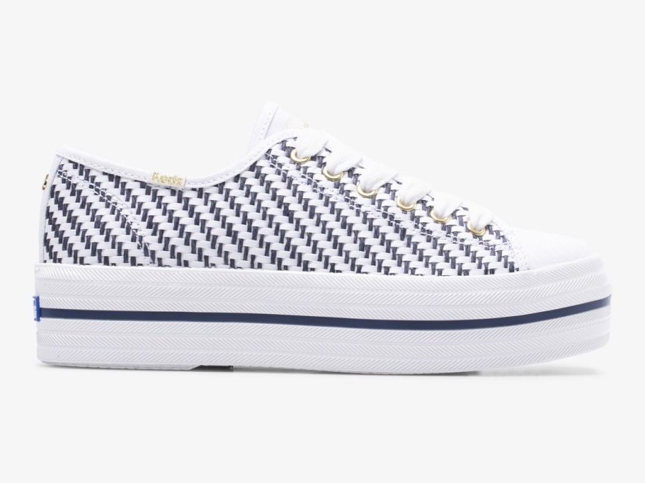 keds_dames_x_kate_spade_new_york_triple_up_geweven_wit_marineblauw.jpg Keds Dames X Kate Spade New York Triple Up Geweven Wit Marineblauw - Afbeelding 1