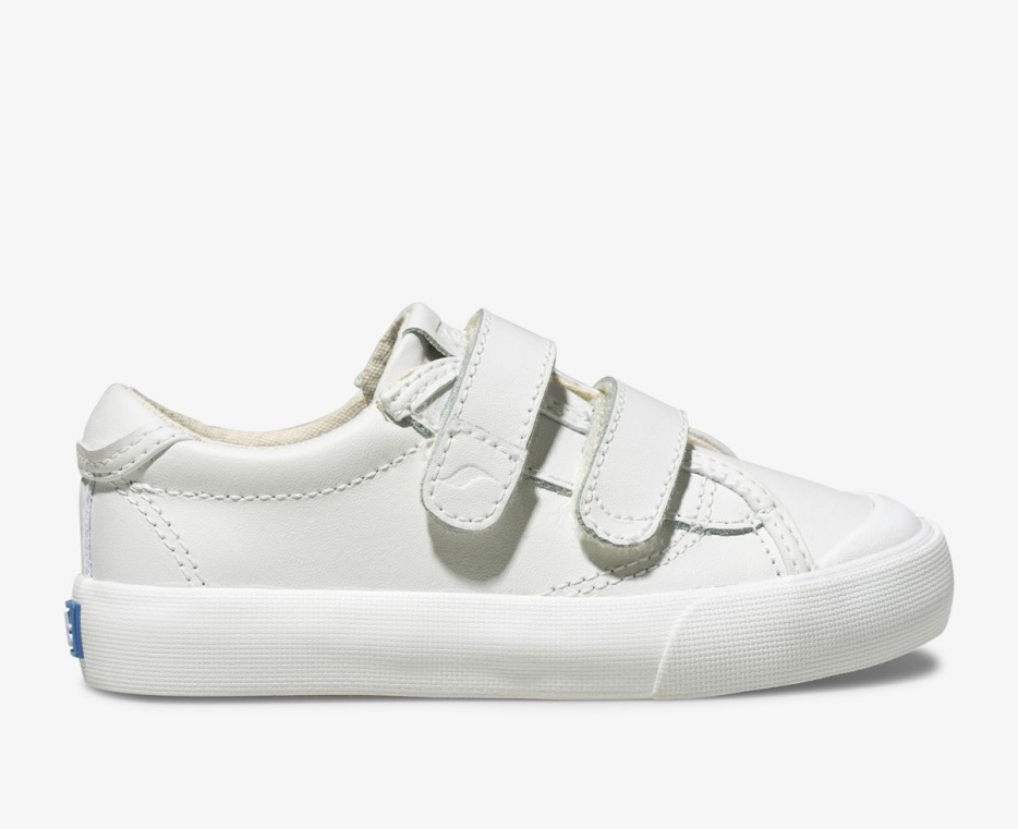 keds_little_kids_crew_kick_75_2v_leer_wit.jpg Keds Little Kid's Crew Kick 75 2v Leer Wit - Afbeelding 1