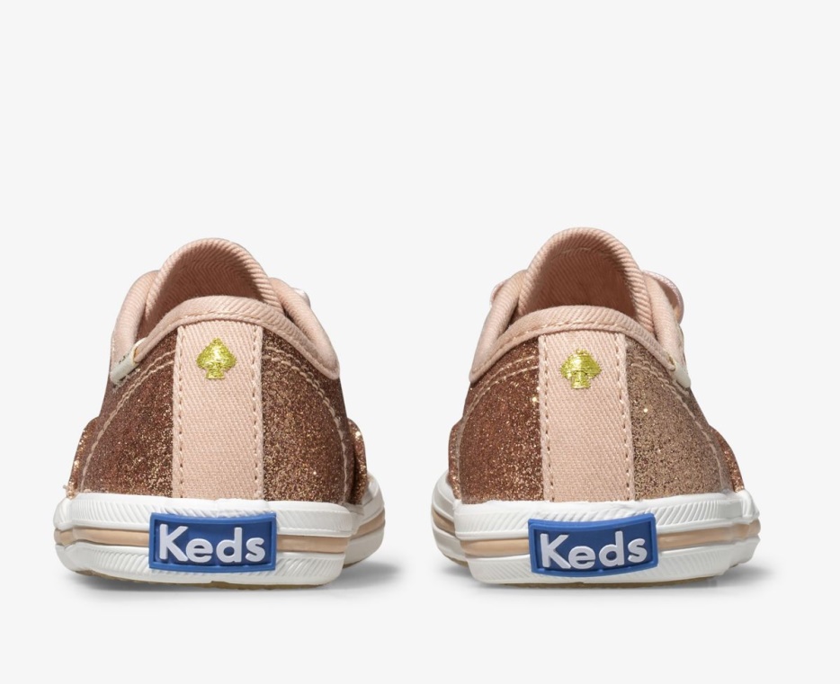 Keds Little Kid's X Kate Spade New York Champion Glitter Sneaker Rose Goud - Afbeelding 2
