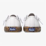 Kickstart Luipaard Foxing Sneaker Voor Grote Kinderen Keds Wit - Afbeelding 2