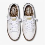 Kickstart Luipaard Foxing Sneaker Voor Grote Kinderen Keds Wit - Afbeelding 3