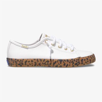 Kickstart Luipaard Foxing Sneaker Voor Grote Kinderen Keds Wit