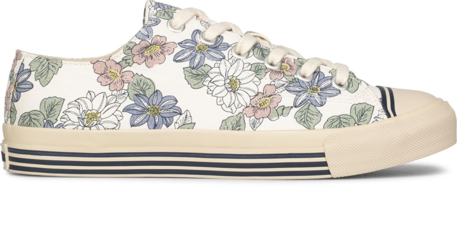 unisex_super_gerecycled_canvas_bloemenprint_keds_cream.jpg Unisex Super Gerecycled Canvas Bloemenprint Keds Cream - Afbeelding 1