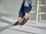 Wasbare Kickback Voor Dames. Biologische Katoenen Keds Zwart - Afbeelding 2